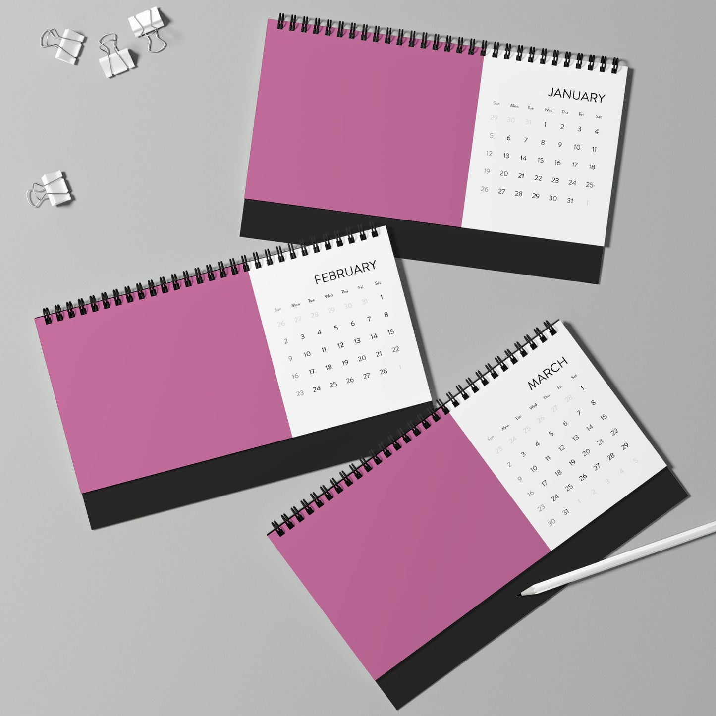 Desktop Calendar (2025 grid)