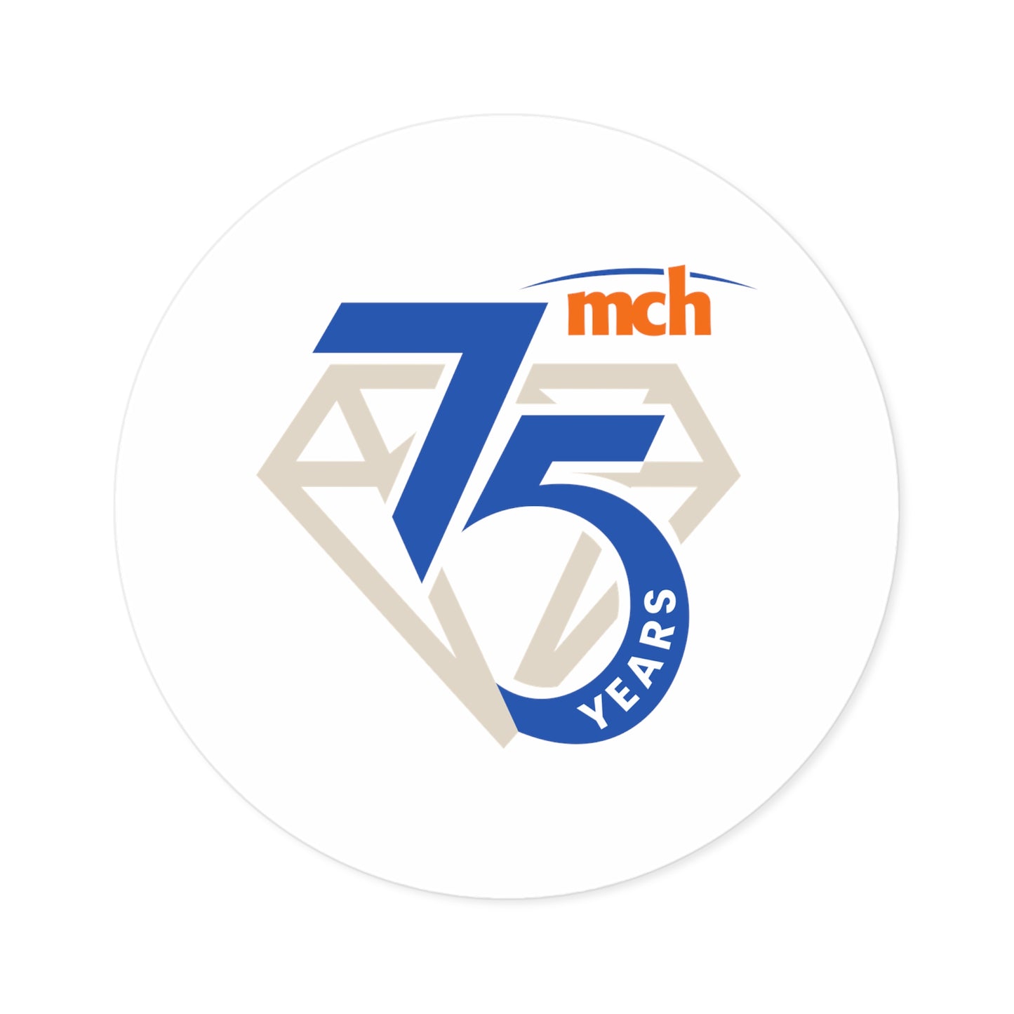 Round Stickers, Indoor\Outdoor - 75th Anniversary