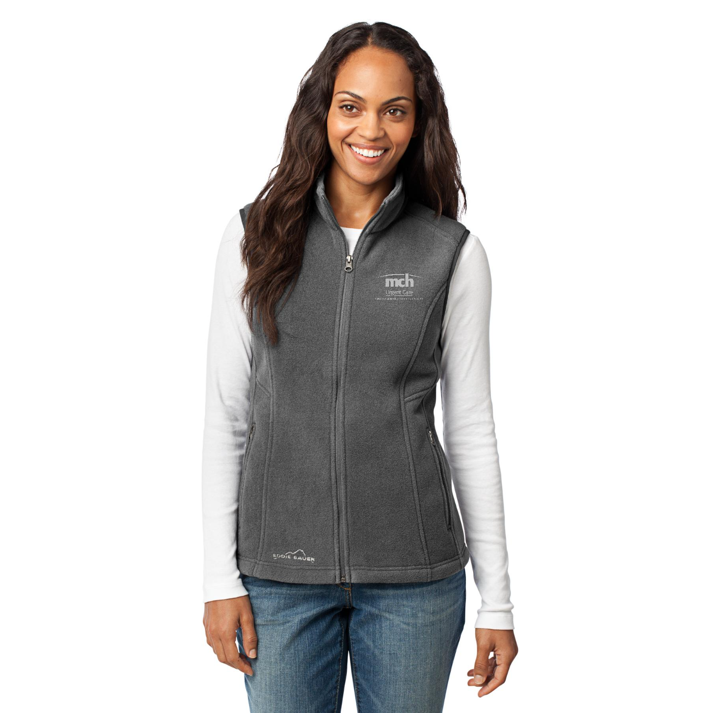 Eddie Bauer - Women's Fleece Vest - Urgent Care — model