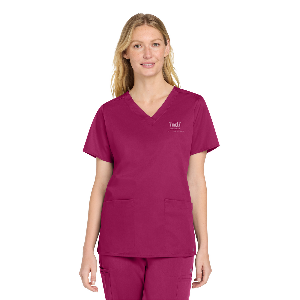 Wink Women's WorkFlex V-Neck Top - Urgent Care — model