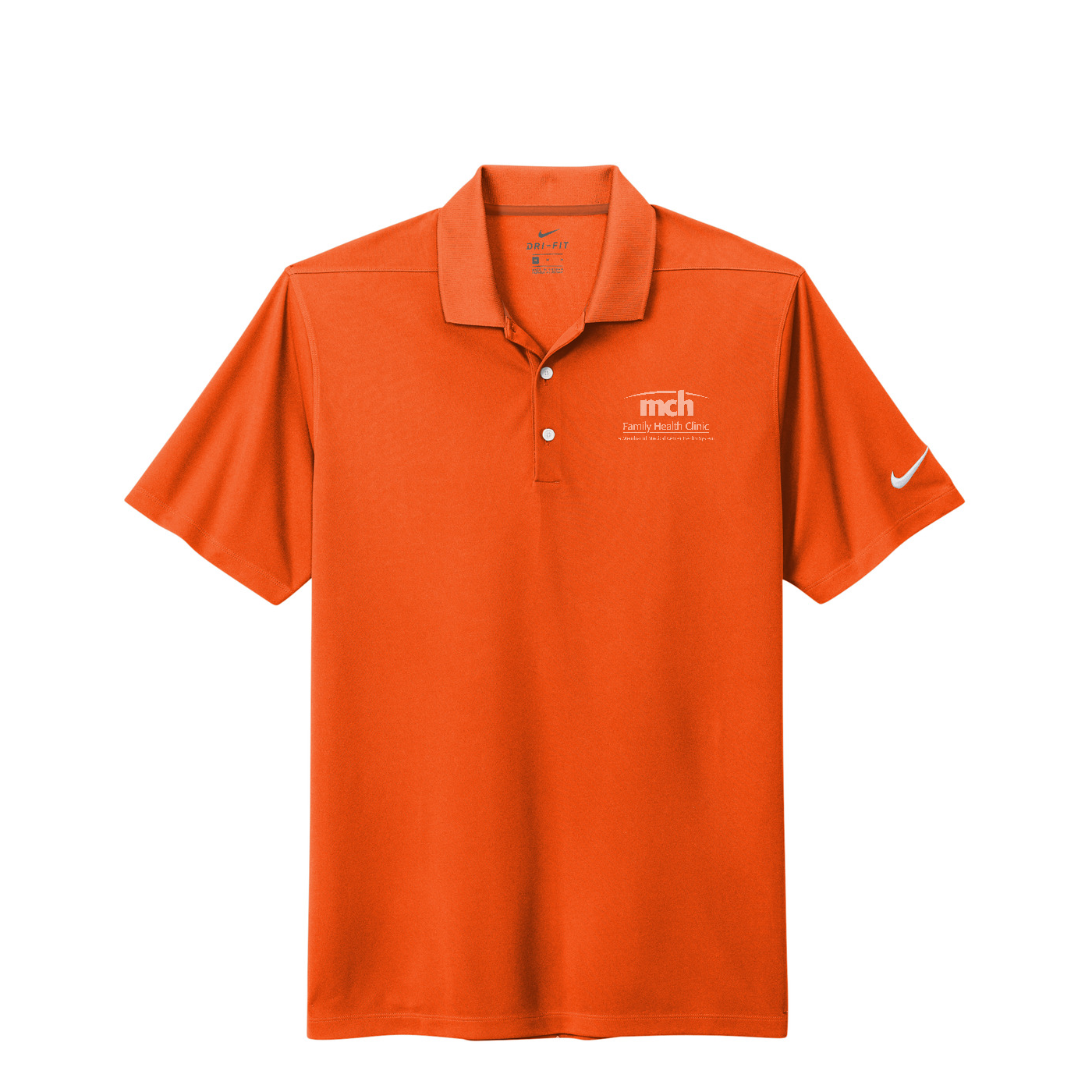 Nike Dri-FIT Micro Pique 2.0 Polo - Family Health Clinic — Brilliant Orange
