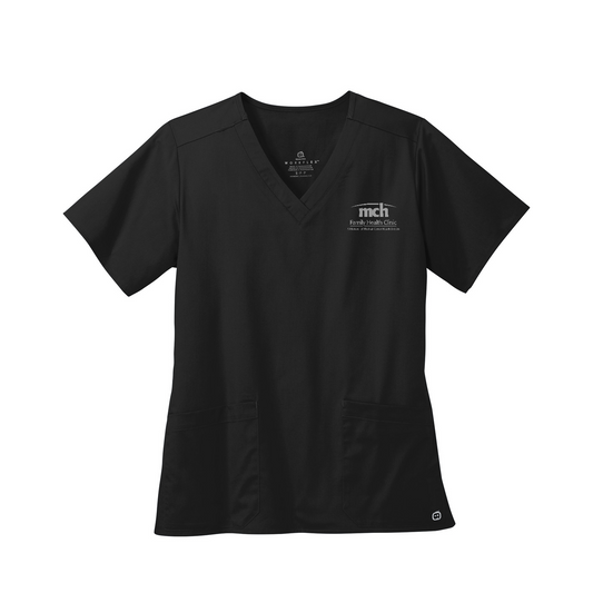 Wink Women's WorkFlex V-Neck Top - Family Health — Black