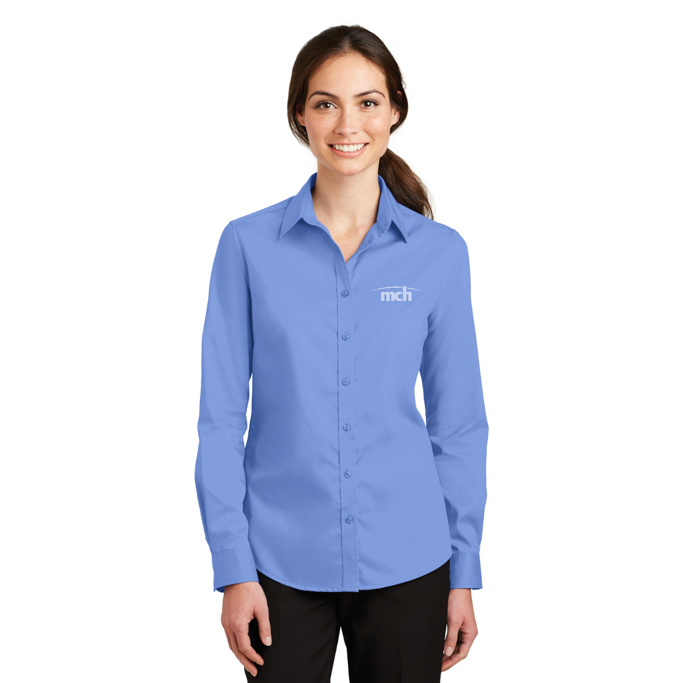 Port Authority Women's SuperPro Twill Shirt — model